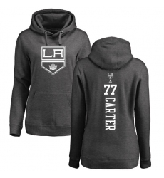NHL Women's Adidas Los Angeles Kings #77 Jeff Carter Charcoal One Color Backer Pullover Hoodie