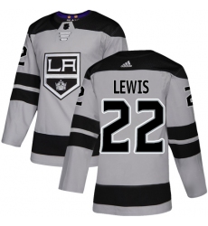 Men's Adidas Los Angeles Kings #22 Trevor Lewis Premier Gray Alternate NHL Jersey