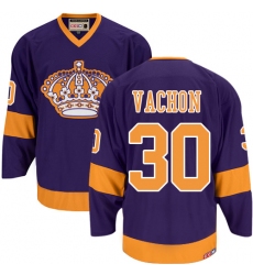 Men's CCM Los Angeles Kings #30 Rogie Vachon Authentic Purple Throwback NHL Jersey