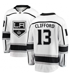 Men's Los Angeles Kings #13 Kyle Clifford Authentic White Away Fanatics Branded Breakaway NHL Jersey