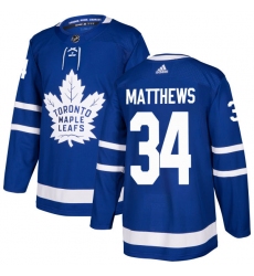 Youth Adidas Toronto Maple Leafs #34 Auston Matthews Authentic Royal Blue Home NHL Jersey
