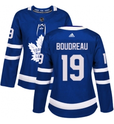 Women's Adidas Toronto Maple Leafs #19 Bruce Boudreau Authentic Royal Blue Home NHL Jersey