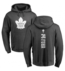 NHL Adidas Toronto Maple Leafs #31 Grant Fuhr Charcoal One Color Backer Pullover Hoodie