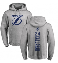 NHL Adidas Tampa Bay Lightning #24 Ryan Callahan Ash Backer Pullover Hoodie
