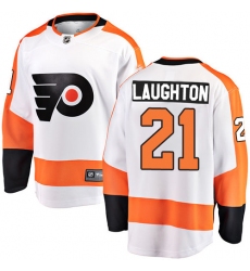 Men's Philadelphia Flyers #21 Scott Laughton Fanatics Branded White Away Breakaway NHL Jersey