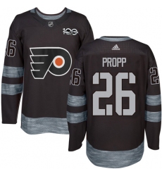Men's Adidas Philadelphia Flyers #26 Brian Propp Premier Black 1917-2017 100th Anniversary NHL Jersey