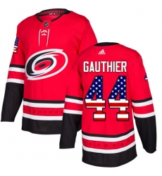 Youth Adidas Carolina Hurricanes #44 Julien Gauthier Authentic Red USA Flag Fashion NHL Jersey