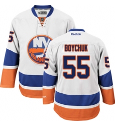 Youth Reebok New York Islanders #55 Johnny Boychuk Authentic White Away NHL Jersey