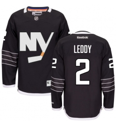 Women's Reebok New York Islanders #2 Nick Leddy Authentic Black Third NHL Jersey