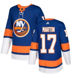 Youth Adidas New York Islanders #17 Matt Martin Authentic Royal Blue Home NHL Jersey