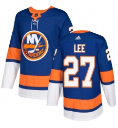 Men's Adidas New York Islanders #27 Anders Lee Premier Royal Blue Home NHL Jersey