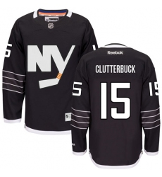 Youth Reebok New York Islanders #15 Cal Clutterbuck Authentic Black Third NHL Jersey