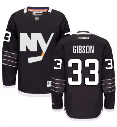 Men's Reebok New York Islanders #33 Christopher Gibson Authentic Black Third NHL Jersey