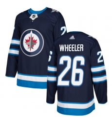 Youth Adidas Winnipeg Jets #26 Blake Wheeler Authentic Navy Blue Home NHL Jersey