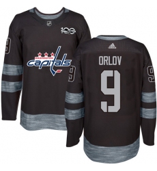 Men's Adidas Washington Capitals #9 Dmitry Orlov Premier Black 1917-2017 100th Anniversary NHL Jersey