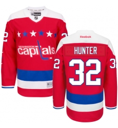 Men's Reebok Washington Capitals #32 Dale Hunter Premier Red Third NHL Jersey