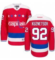 Men's Reebok Washington Capitals #92 Evgeny Kuznetsov Authentic Red Third NHL Jersey
