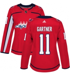 Women's Adidas Washington Capitals #11 Mike Gartner Premier Red Home NHL Jersey