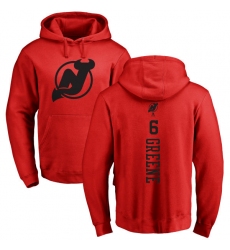 NHL Adidas New Jersey Devils #6 Andy Greene Red One Color Backer Pullover Hoodie