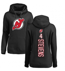 NHL Women's Adidas New Jersey Devils #4 Scott Stevens Black Backer Pullover Hoodie