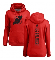 NHL Women's Adidas New Jersey Devils #21 Kyle Palmieri Red One Color Backer Pullover Hoodie