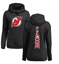 NHL Women's Adidas New Jersey Devils #2 John Moore Black Backer Pullover Hoodie