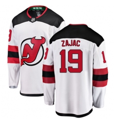Men's New Jersey Devils #19 Travis Zajac Fanatics Branded White Away Breakaway NHL Jersey