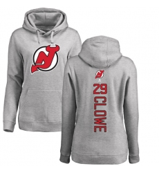NHL Women's Adidas New Jersey Devils #29 Ryane Clowe Ash Backer Pullover Hoodie