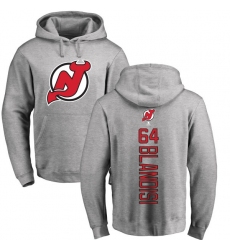 NHL Adidas New Jersey Devils #64 Joseph Blandisi Ash Backer Pullover Hoodie
