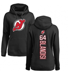 NHL Women's Adidas New Jersey Devils #64 Joseph Blandisi Black Backer Pullover Hoodie