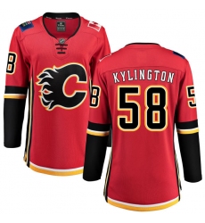 Women's Calgary Flames #58 Oliver Kylington Fanatics Branded Red Home Breakaway NHL Jersey