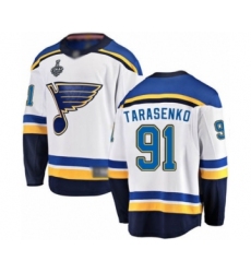 Men's St. Louis Blues #91 Vladimir Tarasenko Fanatics Branded White Away Breakaway 2019 Stanley Cup Final Bound Hockey Jersey