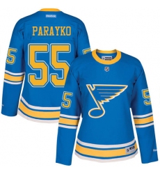 Women's Reebok St. Louis Blues #55 Colton Parayko Authentic Blue 2017 Winter Classic NHL Jersey