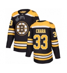 Youth Boston Bruins #33 Zdeno Chara Authentic Black Home 2019 Stanley Cup Final Bound Hockey Jersey