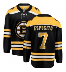 Men's Boston Bruins #7 Phil Esposito Authentic Black Home Fanatics Branded Breakaway NHL Jersey