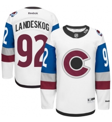 Men's Reebok Colorado Avalanche #92 Gabriel Landeskog Premier White 2016 Stadium Series NHL Jersey
