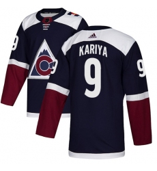 Youth Adidas Colorado Avalanche #9 Paul Kariya Authentic Navy Blue Alternate NHL Jersey