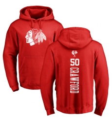 NHL Adidas Chicago Blackhawks #50 Corey Crawford Red One Color Backer Pullover Hoodie