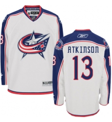 Women's Reebok Columbus Blue Jackets #13 Cam Atkinson Authentic White Away NHL Jersey