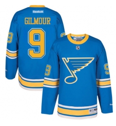 Youth Reebok St. Louis Blues #9 Doug Gilmour Authentic Blue 2017 Winter Classic NHL Jersey