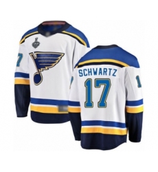 Youth St. Louis Blues #17 Jaden Schwartz Fanatics Branded White Away Breakaway 2019 Stanley Cup Final Bound Hockey Jersey