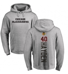 NHL Adidas Chicago Blackhawks #40 John Hayden Ash Backer Pullover Hoodie