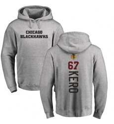 NHL Adidas Chicago Blackhawks #67 Tanner Kero Ash Backer Pullover Hoodie
