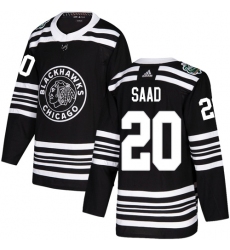 Youth Adidas Chicago Blackhawks #20 Brandon Saad Authentic Black 2019 Winter Classic NHL Jersey