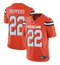 Men's Nike Cleveland Browns #22 Jabrill Peppers Orange Alternate Vapor Untouchable Limited Player NFL Jersey