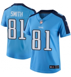 Women's Nike Tennessee Titans #81 Jonnu Smith Light Blue Team Color Vapor Untouchable Limited Player NFL Jersey