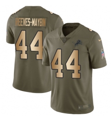 Youth Nike Detroit Lions #44 Jalen Reeves-Maybin Limited Olive/Gold Salute to Service NFL Jersey
