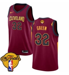 Men's Nike Cleveland Cavaliers #32 Jeff Green Swingman Maroon 2018 NBA Finals Bound NBA Jersey - Icon Edition