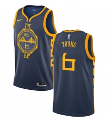 Men's Nike Golden State Warriors #6 Nick Young Swingman Navy Blue NBA Jersey - City Edition