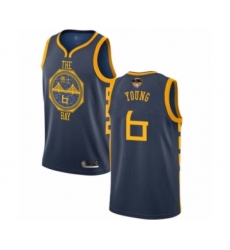 Youth Golden State Warriors #6 Nick Young Swingman Navy Blue Basketball 2019 Basketball Finals Bound Jersey - City Edition
